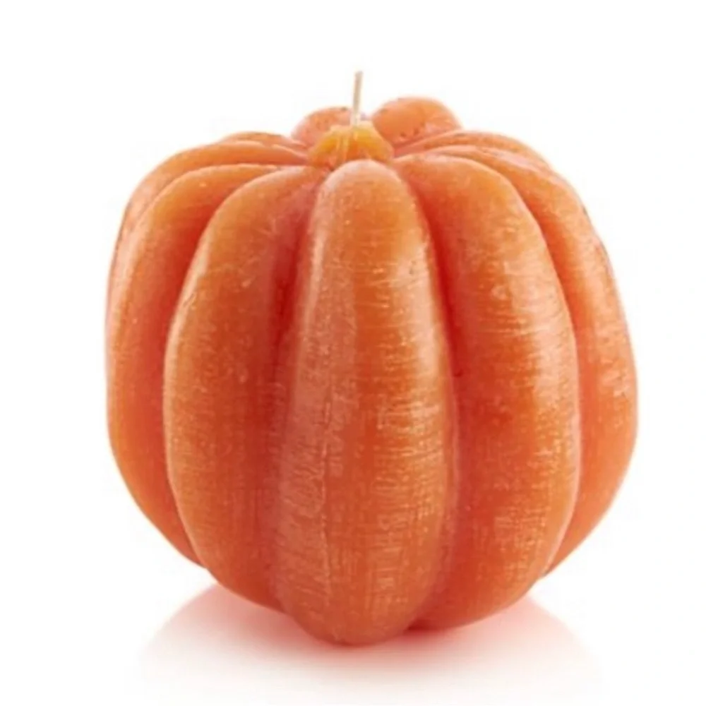 Crate&Barrel Pumpkin Candle 3 lbs 6” tall Halloween Thanksgiving Autumn Decor